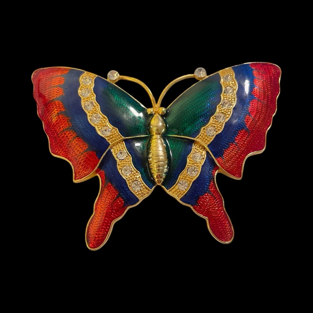 Large Colorful Butterfly Brooch